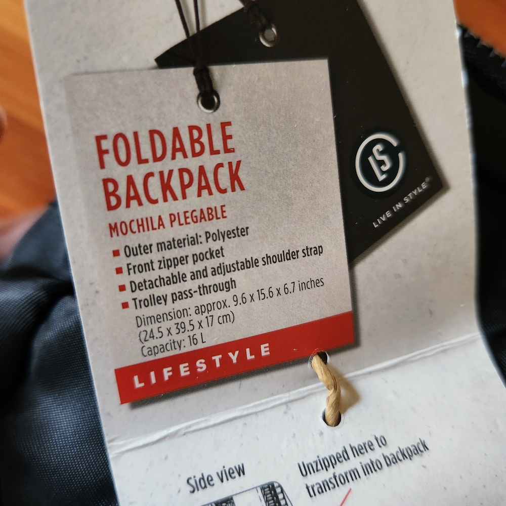 Crossbody Foldable Backpack - Picture 7 of 8